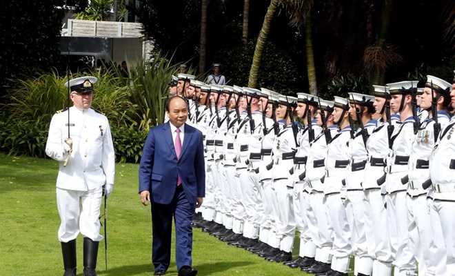 Lễ đ&oacute;n ch&iacute;nh thức Thủ tướng Nguyễn Xu&acirc;n Ph&uacute;c thăm New Zealand