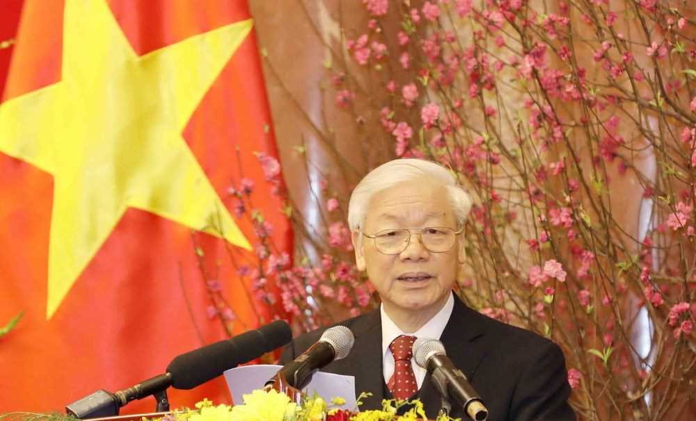 Tổng B&iacute; thư ch&uacute;c Tết l&atilde;nh đạo Đảng, Nh&agrave; nước v&agrave; to&agrave;n thể đồng b&agrave;o