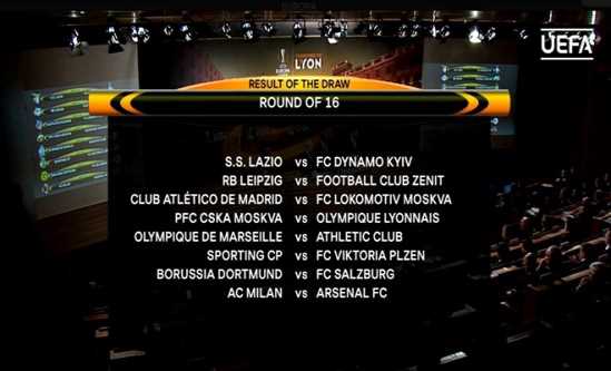 Bốc thăm vòng 1/8 Europa League: Arsenal đụng độ AC Milan