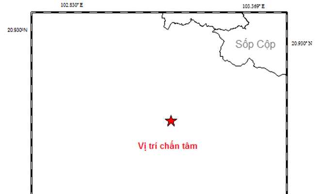 Động đất 3,7 độ Richter tại khu vực gần biên giới Việt-Lào