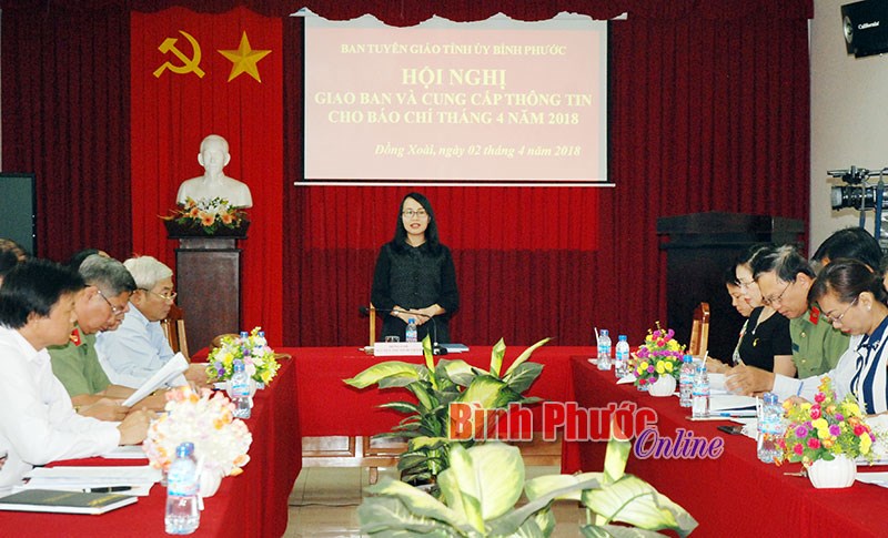 Hội nghị giao ban v&agrave; cung cấp th&ocirc;ng tin cho b&aacute;o ch&iacute; th&aacute;ng 4