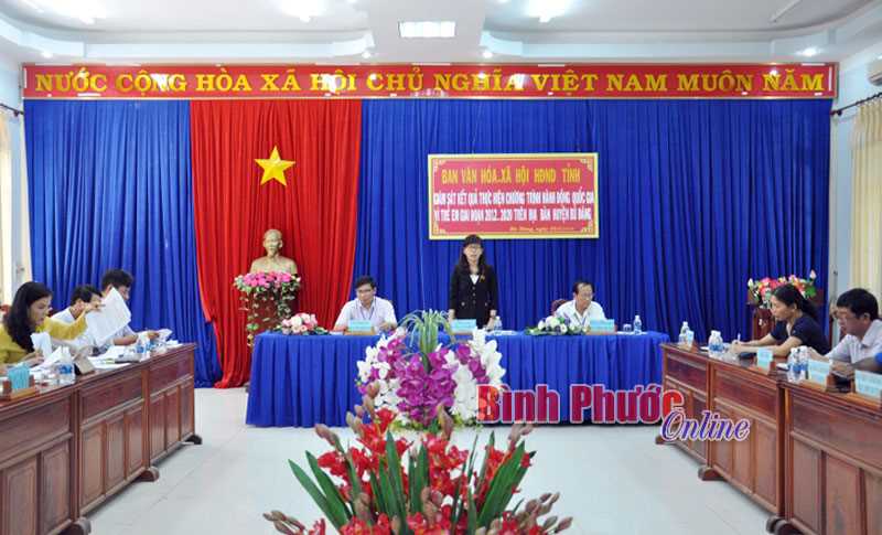 HĐND tỉnh gi&aacute;m s&aacute;t chương tr&igrave;nh v&igrave; trẻ em tại B&ugrave; Đăng