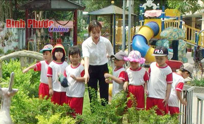 Trường mầm non Minh Long thực hiện phương pháp giáo dục lấy trẻ làm trung tâm