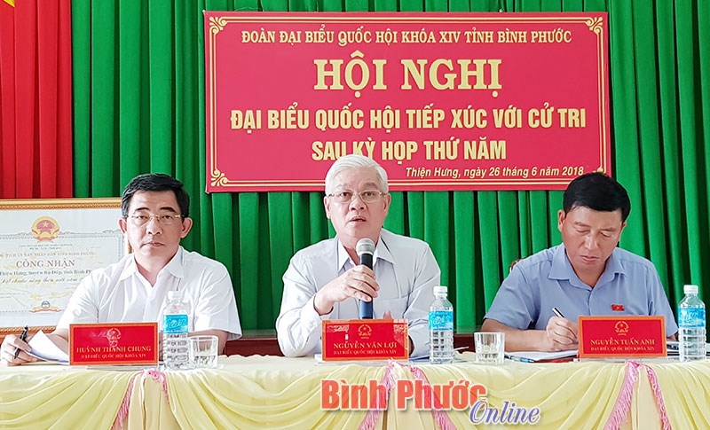 Đại biểu Quốc hội tỉnh tiếp xúc cử tri Bù Đốp, Đồng Xoài