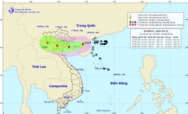 Bão số 4 giật cấp 11 đi vào Vịnh Bắc Bộ, cảnh báo sẽ có mưa rất to