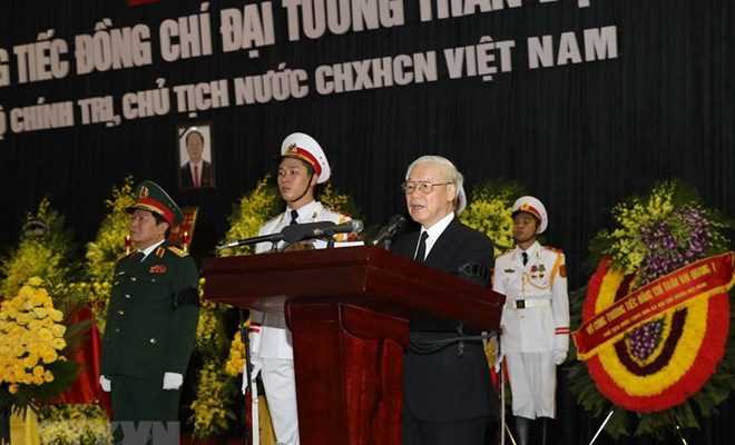 Toàn văn lời điếu tại Lễ truy điệu Chủ tịch nước Trần Đại Quang