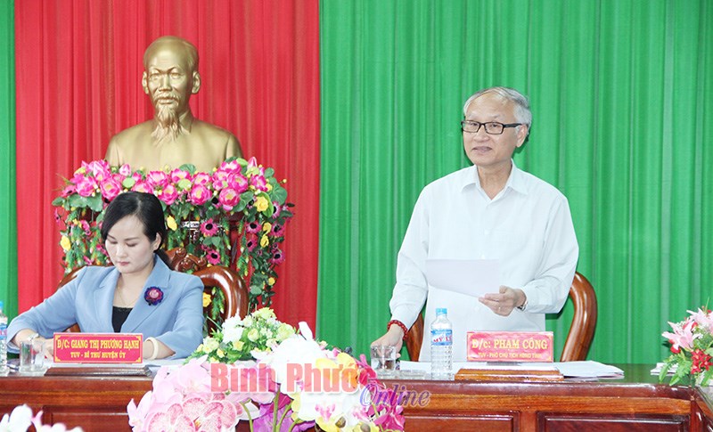 Đoàn giám sát 961 làm việc với Ban Thường vụ Huyện ủy Bù Đốp