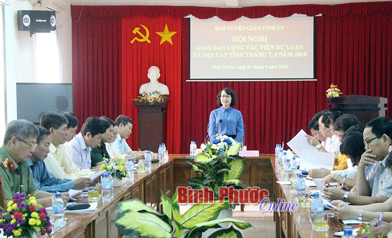 Giao ban cộng tác viên dư luận xã hội cấp tỉnh tháng 7, 8 năm 2018