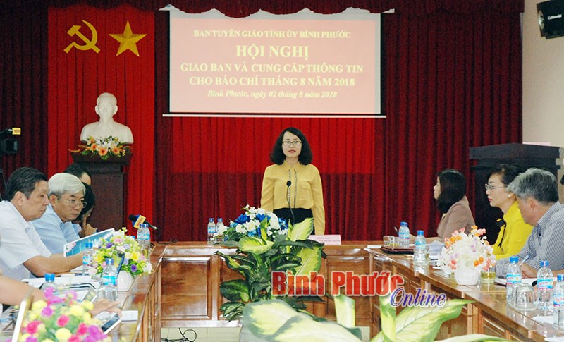 Hội nghị giao ban và cung cấp thông tin cho báo chí tháng 8-2018