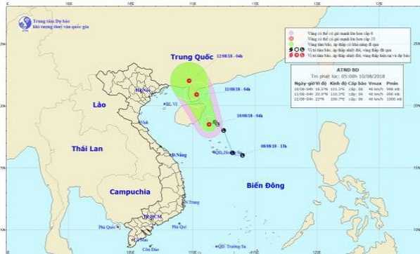 Vùng áp thấp mạnh lên thành áp thấp nhiệt đới, cả nước có mưa dông