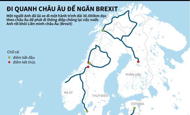 Lái xe 30.000km vòng quanh châu Âu để ngăn tiến trình Brexit