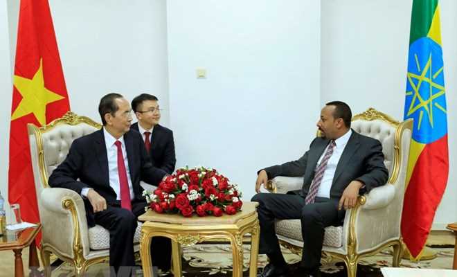 Chủ tịch nước Trần Đại Quang hội kiến với Thủ tướng Ethiopia