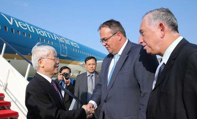 Tổng Bí thư Nguyễn Phú Trọng bắt đầu thăm chính thức Hungary