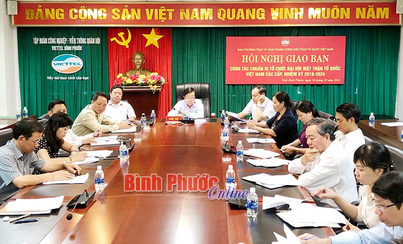 Giao ban trực tuyến c&ocirc;ng t&aacute;c tổ chức đại hội MTTQVN