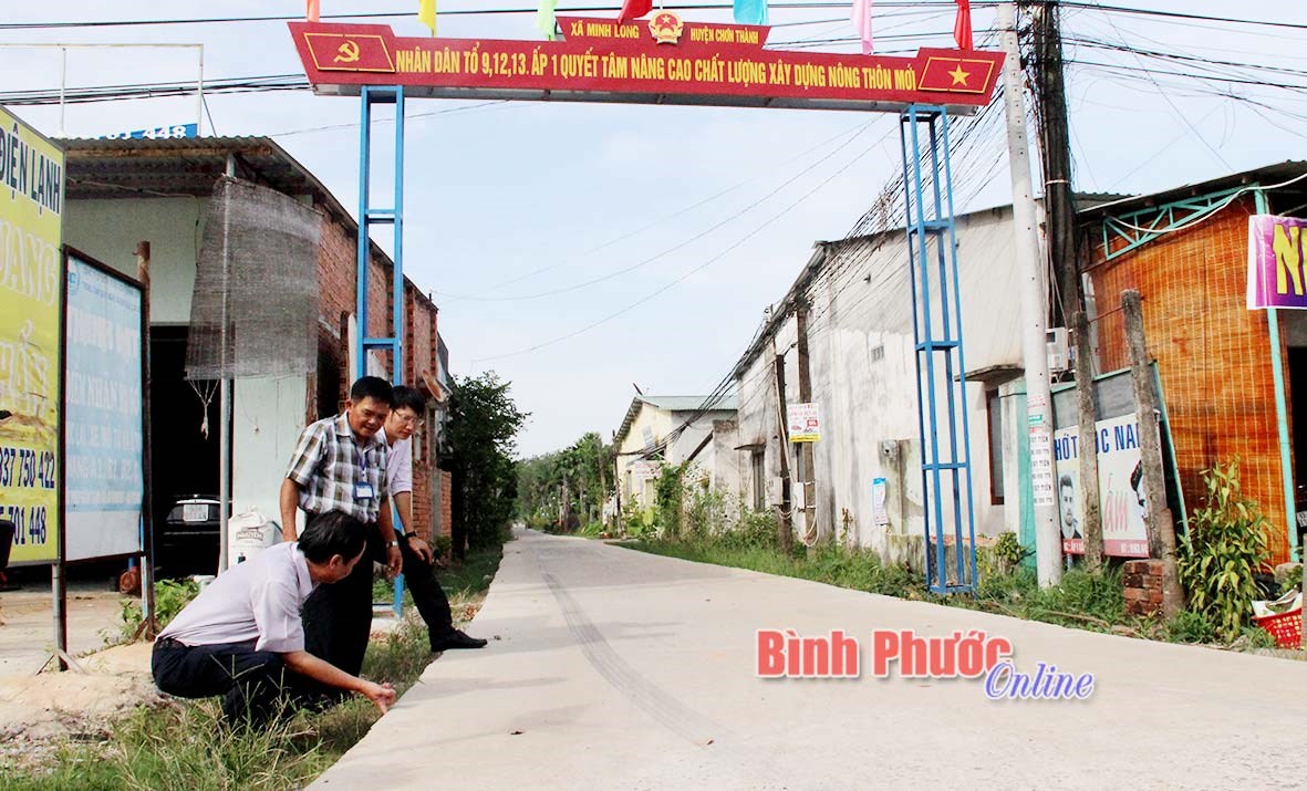 Thẩm tra hoàn thành xây dựng NTM tại Bình Long và Chơn Thành