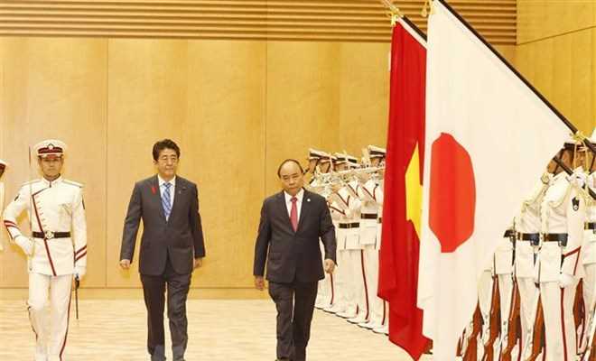 Lễ đ&oacute;n ch&iacute;nh thức Thủ tướng Nguyễn Xu&acirc;n Ph&uacute;c tại thủ đ&ocirc; Tokyo