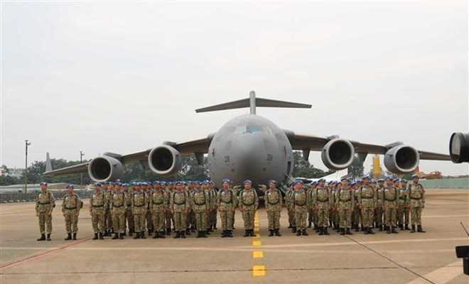 Lễ xuất qu&acirc;n của lực lượng g&igrave;n giữ h&ograve;a b&igrave;nh Việt Nam tới Nam Sudan