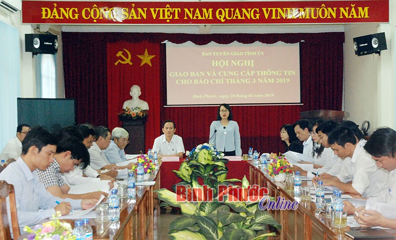 Hội nghị giao ban v&agrave; cung cấp th&ocirc;ng tin cho b&aacute;o ch&iacute; th&aacute;ng 3-2019