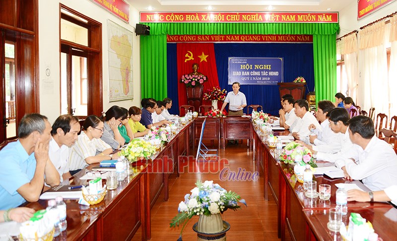 Giao ban qu&yacute; 1 Thường trực HĐND thị x&atilde; B&igrave;nh Long