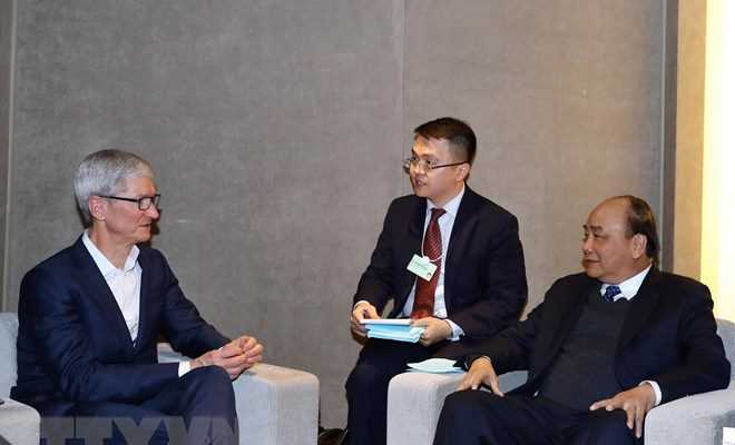 Thủ tướng tiếp l&atilde;nh đạo c&aacute;c Tập đo&agrave;n đa quốc gia b&ecirc;n lề WEF Davos