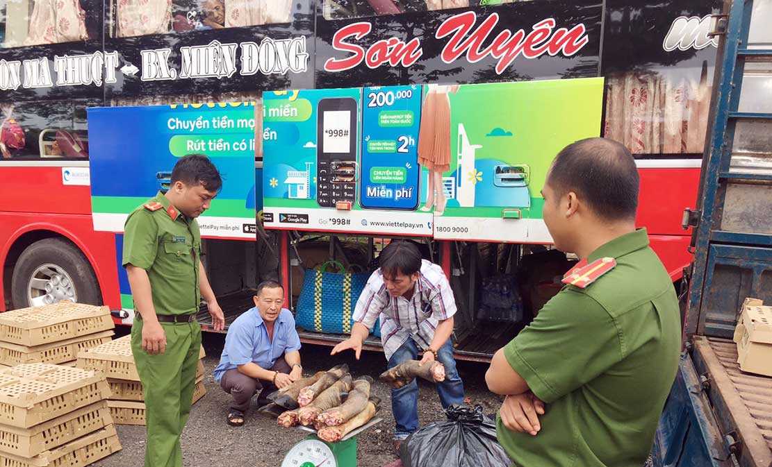 Xe khách vận chuyển 320kg ch&acirc;n tr&acirc;u, b&ograve; kh&ocirc;ng rõ nguồn gốc xuất xứ