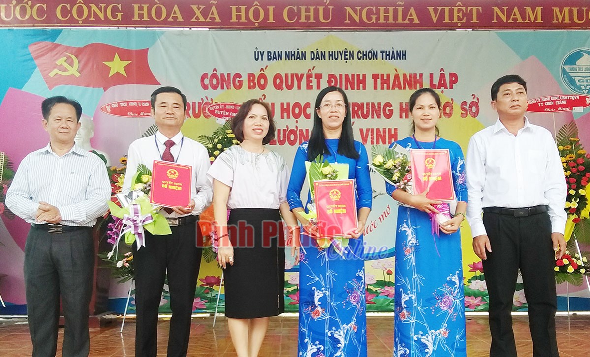 Chơn Thành công bố thành lập Trường Tiểu học và THCS Lương Thế Vinh
