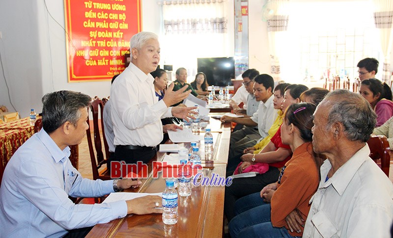 B&iacute; thư Tỉnh ủy Nguyễn Văn Lợi l&agrave;m việc tại huyện B&ugrave; Gia Mập