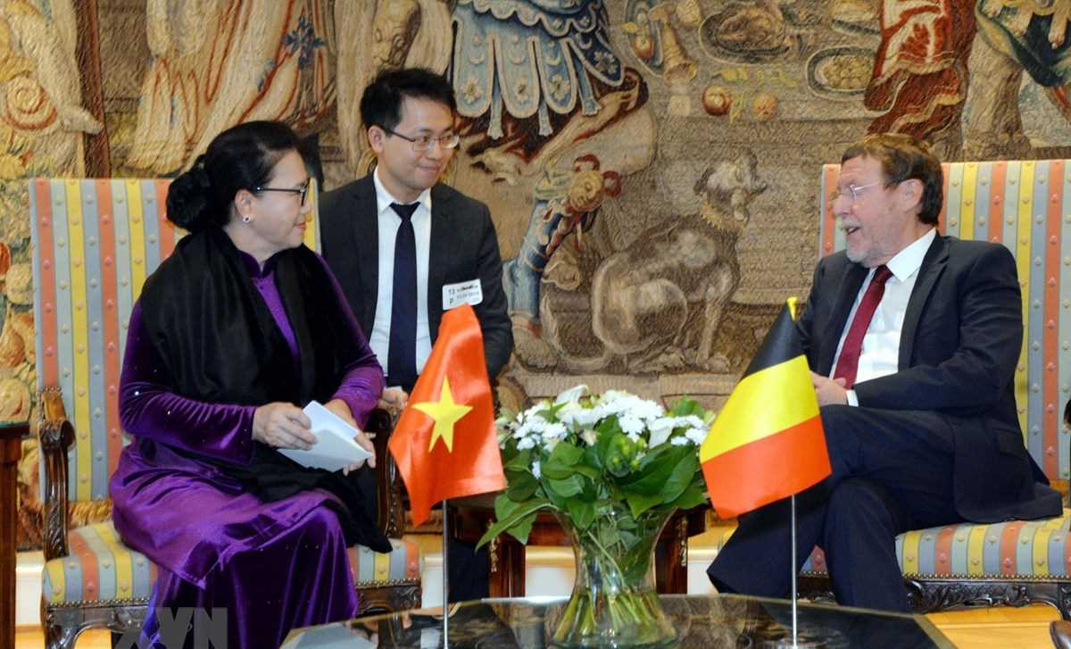 Chủ tịch Quốc hội mong muốn Bỉ tiếp tục ủng hộ việc ph&ecirc; chuẩn EVFTA