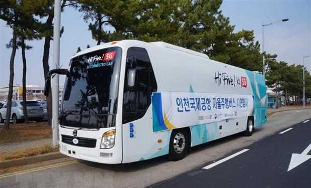 Hàn Quốc thử nghiệm trên thực địa xe buýt tự lái sử dụng mạng 5G