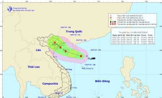 Áp thấp nhiệt đới mạnh lên thành bão số 2 với tên gọi MUN