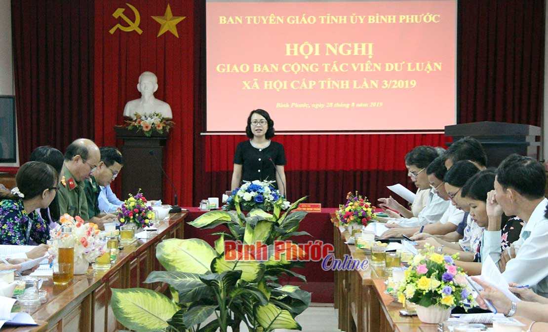 Giao ban cộng t&aacute;c vi&ecirc;n dư luận x&atilde; hội cấp tỉnh