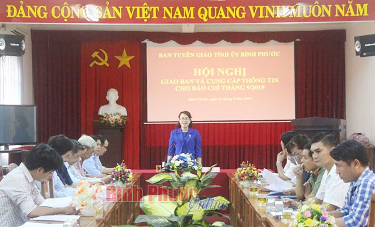 Giao ban v&agrave; cung cấp th&ocirc;ng tin b&aacute;o ch&iacute; th&aacute;ng 9-2019