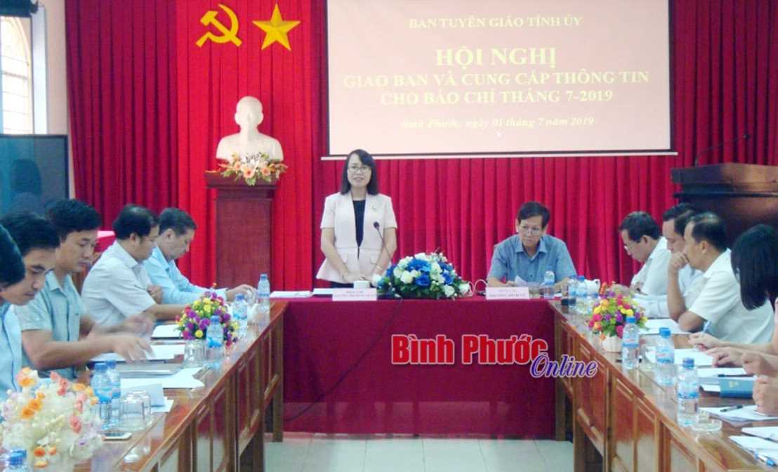 Hội nghị giao ban v&agrave; cung cấp th&ocirc;ng tin cho b&aacute;o ch&iacute; th&aacute;ng 7-2019