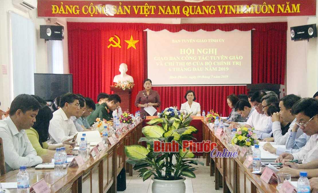 Giao ban c&ocirc;ng t&aacute;c tuy&ecirc;n gi&aacute;o v&agrave; thực hiện Chỉ thị 05-CT/TW 6 th&aacute;ng đầu năm 2019
