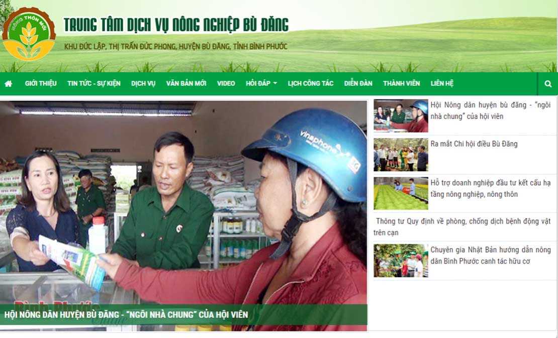 Bù Đăng ra mắt website ngành nông nghiệp huyện