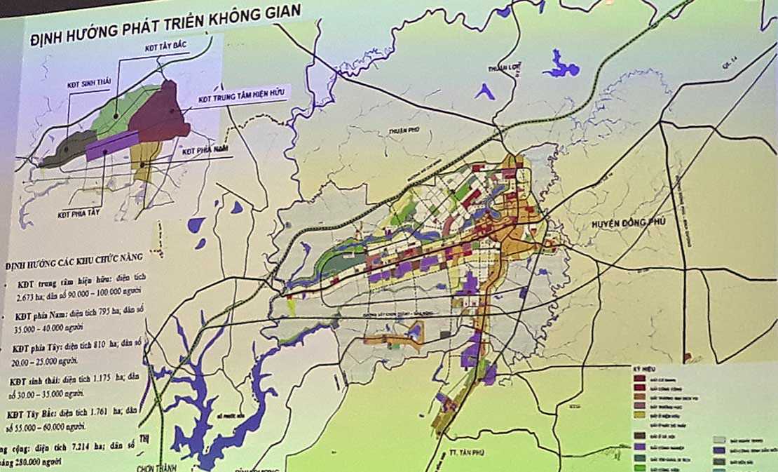 3 phương án quy hoạch chung thành phố Đồng Xoài đến năm 2040