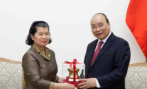 Thủ tướng Nguyễn Xu&acirc;n Ph&uacute;c tiếp Ph&oacute; Thủ tướng Campuchia Men Sam An