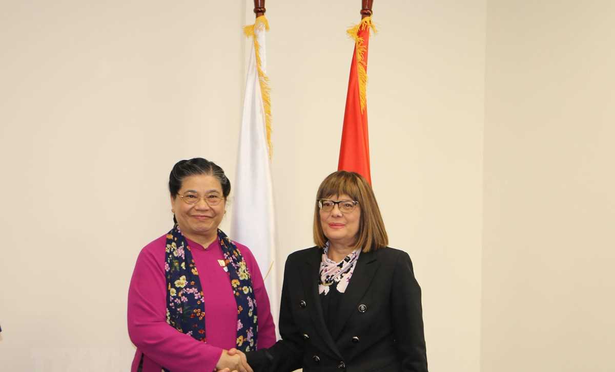 Ph&oacute; Chủ tịch Quốc hội T&ograve;ng Thị Ph&oacute;ng hội kiến Chủ tịch Quốc hội Serbia