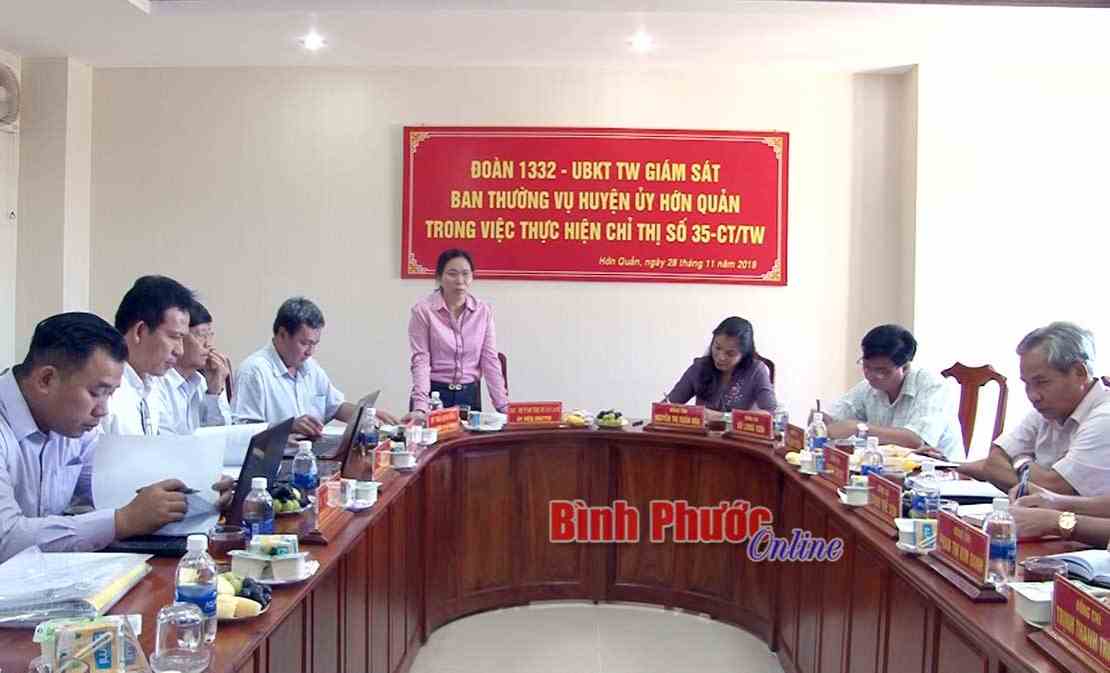 Ủy ban Kiểm tra Trung ương làm việc tại huyện Hớn Quản