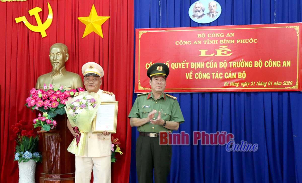 Trưởng ph&ograve;ng Cảnh s&aacute;t Kinh tế được điều động giữ chức Trưởng c&ocirc;ng an huyện B&ugrave; Đăng