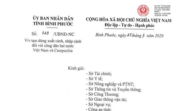 Tạm dừng xuất, nhập cảnh đối với công dân hai nước Việt Nam và Campuchia