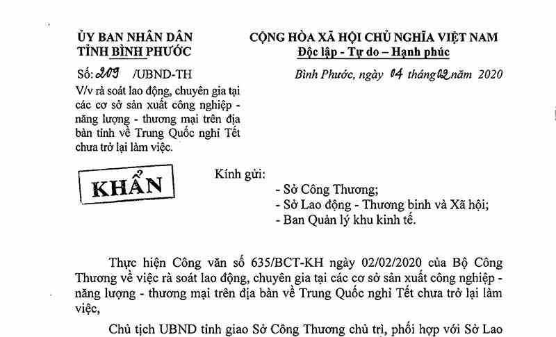Tạm thời ngưng tiếp nhận lao động, chuyên gia Trung Quốc đến làm việc