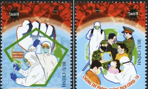 Ph&aacute;t h&agrave;nh bộ tem ''Chung tay Ph&ograve;ng, chống Dịch COVID-19''