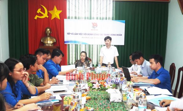Trung ương đoàn làm việc với Ban thường vụ Tỉnh đoàn Bình Phước