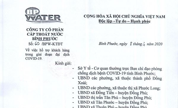 Miễn 100% tiền sử dụng nước cho các khu cách ly, người nghèo