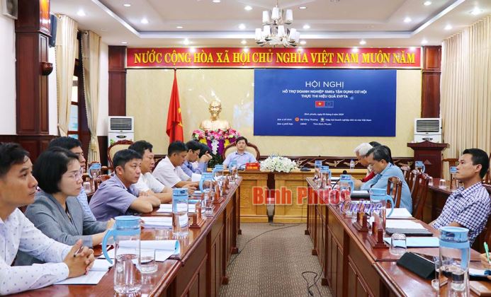 Bình Phước tham gia Hội nghị trực tuyến “Hỗ trợ doanh nghiệp SMEs thực thi hiệu quả EVFTA”