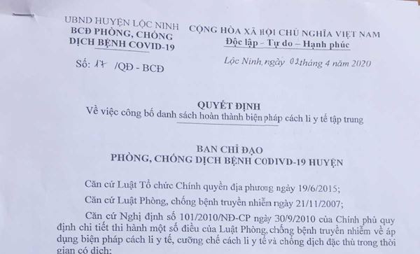 Đồng Xoài xem xét xử lý 1 trường hợp khai báo gian dối để được cách ly tập trung