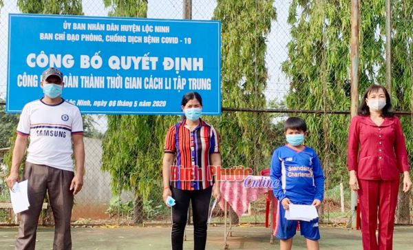 Lộc Ninh: 17 công dân hoàn thành cách ly tập trung 14 ngày