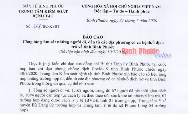 11 trường hợp nguy cơ cao trở về Bình Phước đều âm tính với Covid-19 lần 1