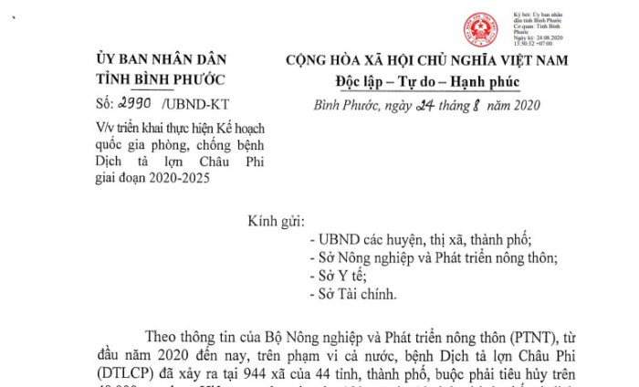 Tập trung nhiều giải pháp pháp phòng, chống bệnh Dịch tả lợn Châu Phi trên địa bàn tỉnh